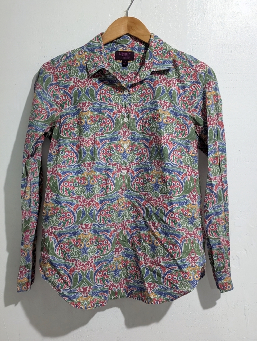 J. Crew Liberty Arts popover Meg's garden floral pullover button up blouse shirt - Picture 3 of 5
